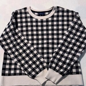 Nautica Black and White Checkered Sweater